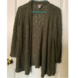 Chico’s Green Half-Sleeve Cardigan